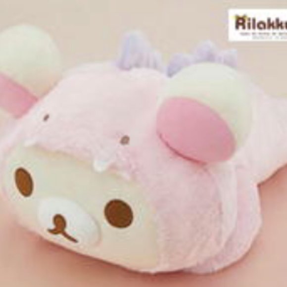 New San-x Korilakkuma Rilakkuma Pink Dinosaur Plush 52cm Toreba Japan - Picture 1 of 4